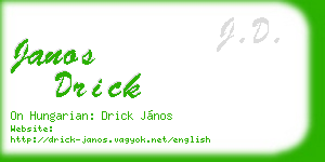 janos drick business card